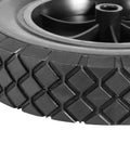 Close-up of 2 Pack 8 Inch Solid Rubber Wheels for Hand Trucks and Carts Replacement Tire With 1/2 Inch Bore and Offset Axle Durable Non Inflatable