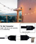 Two Pack 100 Foot Outdoor String Lights With Dimmable G40 LED Bulbs That Are Shatterproof And Weatherproof End To End Connectable Up To Nine Times 100 Feet