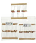 Front view of BOJACK 1000-piece carbon-film resistor kit, 25 values, 1Ω–1MΩ, 5%, 1/4W, in two plastic bags