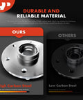 Comparison of high carbon steel rear wheel hub assembly vs. low carbon steel model for durability and reliability