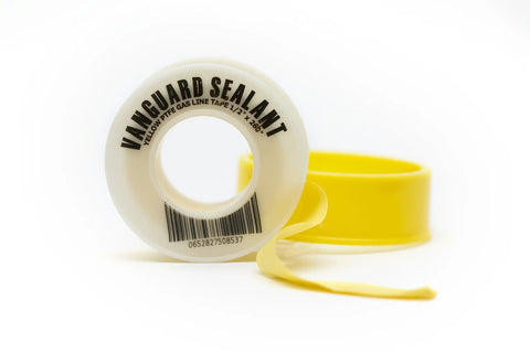 Heavy Duty Gas Pipe Thread Seal Tape PTFE Yellow Teflon Tape for Gas Fittings 260 Inch Length Half Inch Size visible