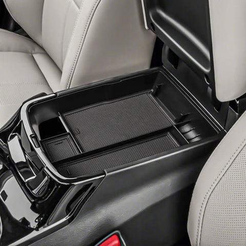 All In One Center Console Organizer For Kia Telluride 2020 To 2026 Keeps Your Ride Tidy Premium Interior Accessory That Fits LX S EX SX And XLine Models Armrest Tray With Coin Holder And Secondary Storage Black, installed view.