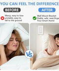 Comparison of messy and organized bedroom with Pico Remote Wall Plate Brackets 4 Pack Snap In Installation and sleeping woman