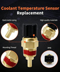 Rock Solid Replacement Engine Coolant Temperature Sensor With Connector 39220-38030 showing hard metal casing and 3-pin connector.