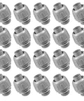 Twenty Pack Half Inch Liquid Tight Connectors Tough As Nails Nylon Flexible Conduit Fittings arranged in rows for outdoor electrical use.