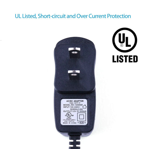 Close-up of AC Power Charger Cord For Streamlight Stinger Flashlights 100V To 240V UL Listed plug with specifications visible.