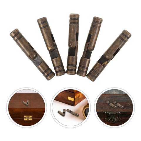 Brass Cylinder Concealed Hinges 5mm Thick Barrel Hinges Heavy Duty Bulk 10 Pack for Wooden Boxes and Jewelry Boxes