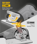 Selumie 2026 New Cordless Electric Scissors, 4V Rechargeable Cardboard Cutter with easy one-step blade replacement mechanism.