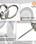 Archery Target Pins 304 Stainless Steel Pro Grade Rugged Rustproof All Weather Universal Fit ergonomic loop close-up