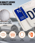 Crystal Clear Car License Plate Cover Kit Set Of Two With Screws And Caps Tough As Nails Flat Shield Universal For RVs