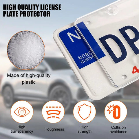 Crystal Clear Car License Plate Cover Kit Set Of Two With Screws And Caps Tough As Nails Flat Shield Universal For RVs