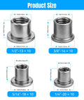 No Sweat T Shaped Weld Nut Assortment 40 Piece Steel Hardware Kit showing four sizes: 1/2"-13, 3/8"-16, 5/16"-18, 1/4"-20 for car mods.