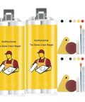 Quick Dry Tile Repair Glue DIY Kit With Complete Tool Set For Permanent Fixes Of Chips Pits And Cracks In Granite Marble Porcelain Ceramic Surfaces Multifunctional Tile Stone Crack Repair Paste For Bathtub Floor displayed with tools and color samples