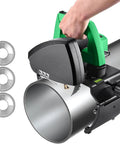 Electric Pipe Cutter With Multispeed Settings Heavy Duty Cutting Tool cutting stainless steel pipe with green handle