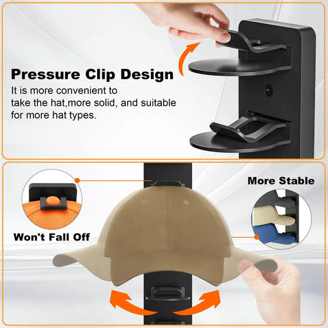 Hella Smooth Two Pack Hat Organizer For Baseball Caps, Wall Mount Cap Rack For Closets, Keeps Your Fresh Fits From Getting Smushed And Super Simple To Grab Every Day