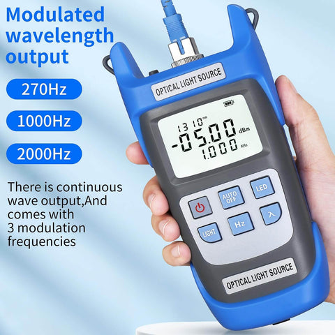 Pro Grade Rechargeable Fiber Optic Light Source And Power Meter For Single Mode Testing With Dual Wavelength 1310 Nm And 1550 Nm