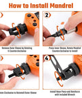 Awesome 16 Inch Rivet Nut Tool Kit With 15 Replaceable Mandrels And 287 High Grade Rivnuts For Metric And SAE Uses Plus Sturdy Storage Case mandrel install steps