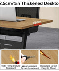 2.5cm thickened desktop of Heavy Duty Folding Training Table With Lockable Caster Wheels And Quick Flip Top Surface.