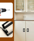 Installation of 2 Pack Black Square Recessed Door Pulls For Cabinets And Drawers Flush Mount Hidden Concealed Handles with screws.