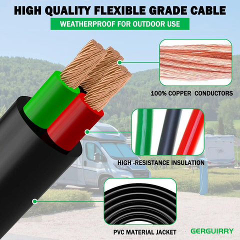 Heavy Duty 25ft 30 Amp Dryer Extension Cord 3 Prong NEMA 10-30P to 10-30R 10-Gauge Copper Weatherproof ETL Listed outdoor use