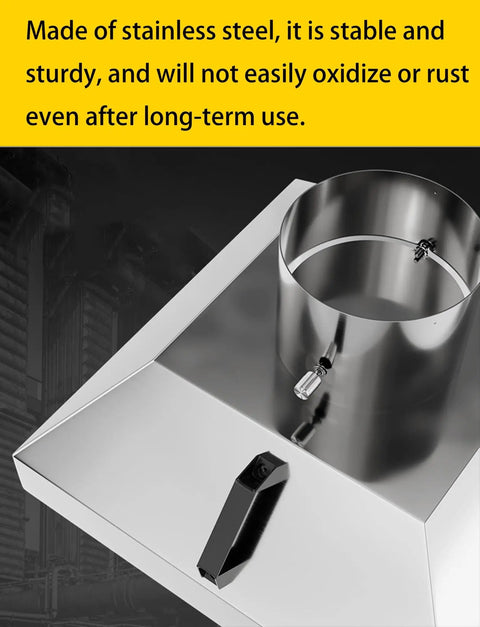 Heavy Duty Stainless Steel Dust Collector Hood Straight Shot Vacuum Adapter Sleeve For Shop Fume Extraction And Particulate Control Setup No Bull Hassle Quick Mount Gear close-up showing durable stainless steel construction.