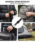 Six Pack Universal Zipper Repair Kit No Sew Quick Fix For Jackets Luggage Bags Backpacks And Boots Instantly Replaces Broken Zippers With Durable Metal And Plastic Sliders Fits Most Zippers No Tools Needed Easy Install