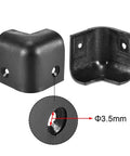 Tough As Nails Speaker Corner Guards For Guitar Amp Cabinets Polypropylene Edge Bumpers, 29mm black protectors with screw holes.