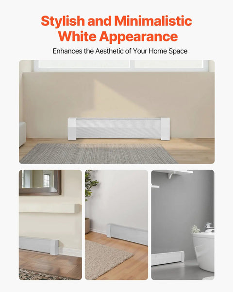 Beefy Heavy Duty 3 Ft Baseboard Heater Cover For Easy Install In Any Bedroom White Steel Front Panel Premium Series Replacement
