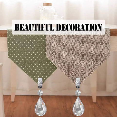 Tablecloth with Set Of 10 Crystal Teardrop Tablecloth Weights With Metal Clips For Outdoor Picnics And Patio Tables AB Crystal Glass Prism