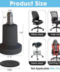 Heavy Duty Office Chair Glides Convert Swivel Casters To Stationary Feet For Gaming Or Desk Chairs Easy Slide On with size dimensions.