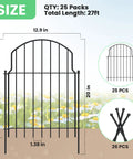 Rustproof Metal Garden Fence Panels 20In High 27Ft Long Outdoor Pet Barrier For Yard And Flower Beds Edging Border shown.