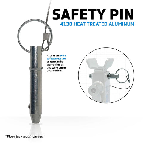 Locking Floor Jack Bar For 3.5 Ton Vehicles, 14 Inch Travel, Lightweight 3 Pound Stand Alternative Safety Pin