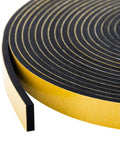 Heavy Duty Neoprene Foam Seal Tape 3 Pack 1/2 Inch Wide By 1/8 Inch Thick 59 Feet Total roll with yellow backing showing adhesive side.