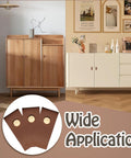 12 Pack Brown Leather Drawer Pulls With Single Hole Mount used on wooden cabinets and dressers, showcasing wide application versatility.