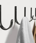 Wall Hooks 5 Pack 22 Lb Screw In Metal Hangers For Towel And Coat Storage Outdoor Closet Door Bathroom Black Premium Aluminum Alloy Rust Resistant Durable