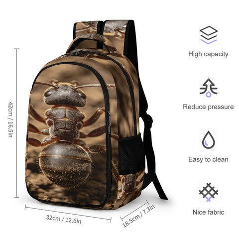 Dope Wild Ant Printed Unisex Backpack With Large Capacity Durable Polyester Daypack for School Travel and Everyday Carry