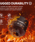 Heavy Duty Beefy 2 3/16 Inch Deep Six Point Impact Socket With One Inch Drive For Semi Truck Axles And Flange Nuts, black finish, chrome molybdenum steel.