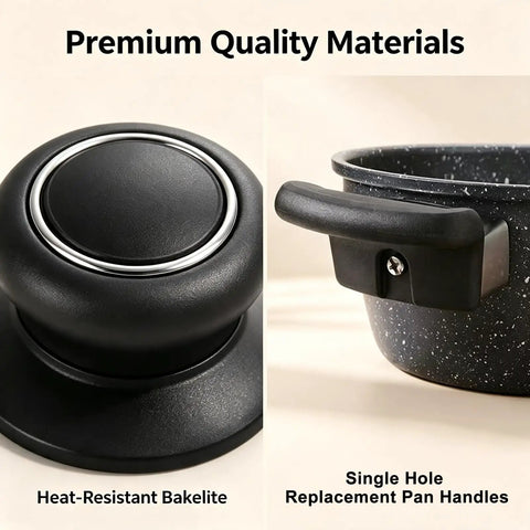 Awesome Six Piece Replacement Set For Your Kitchen Pots Handles And Lid Knobs Bakelite Heat Resistant Cookware Repair Kit For Saucepans Pressure Cookers And Glass Lids Easy Fix Upgrade single-hole bakelite pan handle
