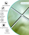 Green 3D Peel And Stick Tile Backsplash Squares 11.8x11.8 Inches Ultralight PVC, Waterproof, Easy To Install with texture and features.