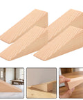 No Slip Wood Door Wedge Set 20 Pack Triangle Door Stops for Home and Bathroom, durable hardwood stoppers displayed in various angles