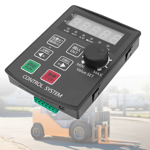 All In One DC12-24V Stepper And Servo Motion Control Module with digital display and control buttons on a white background.