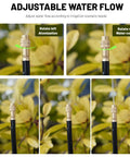 360 Degree Adjustable Drip Irrigation System With 50 Ft Tubing, 16 Nozzles, water flow adjustment demonstration