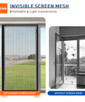 Magnetic Screen Door For 32 x 80 Inch Doors Actual Screen Size 34 x 81 Inch Heavy Duty Side Opening Mesh Curtain with and without screen