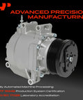 Honda Civic 1.8L AC Compressor with Clutch Replacement TRSE07 for 2006-2011 models, PAG 100 oil prefilled, 7 groove pulley