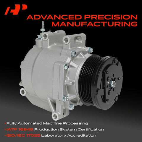 Honda Civic 1.8L AC Compressor with Clutch Replacement TRSE07 for 2006-2011 models, PAG 100 oil prefilled, 7 groove pulley