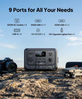 Elite 30 V2 Portable Power Station 600W Beefy Continuous Power, shown outdoors with camera and drone for scale.