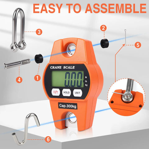 Heavy Duty Digital Crane Scale 660 Pound Capacity With Slick Backlit Lcd Screen Drop Dead Accurate Side By Side Hanging Weigher Built Tough For No Sweat Garage And Farm Loadouts That Handle Heavy Stuff Like A Champ