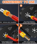 Step-by-step use of Ferrule Crimping Tool Kit All-In-One With Self-Adjusting Pliers, 0.08-16 Mm2 AWG 30-5, Includes 2050 Wire Connectors