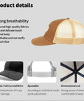 Vintage Brown Trucker Hat For Women With Distressed Look And Anti Sweat Band, breathable and adjustable side view