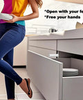 Push To Open Cabinet Hardware Kit 12 Pack Magnetic Latch And Door Touch Latch in use on a modern kitchen drawer